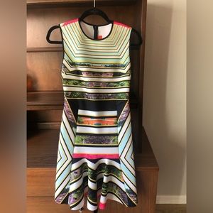 Beautiful “Clover Canyon” Striped Printed Neoprene Dress